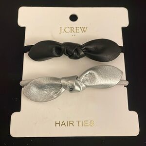 NWT J. Crew • Leather Bow Hair Ties
